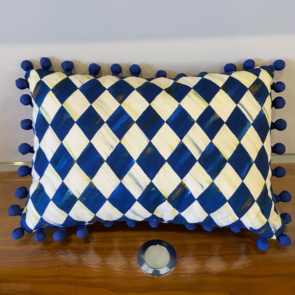 Mackenzie Childs Royal Harlequin Lumbar Pillow